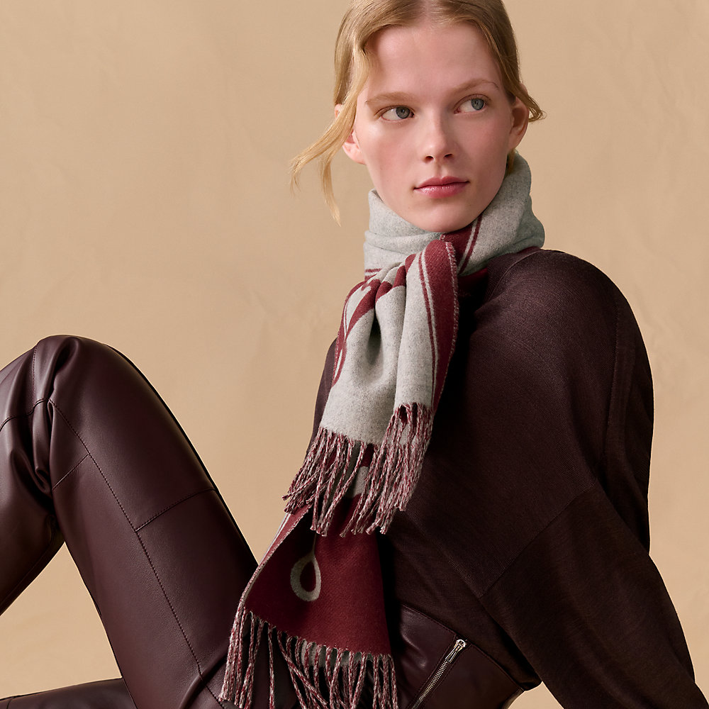 Casaque Mors scarf - Grey | Hermès Mainland China